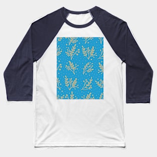 Pattern with herbs and flowers silhouettes Baseball T-Shirt